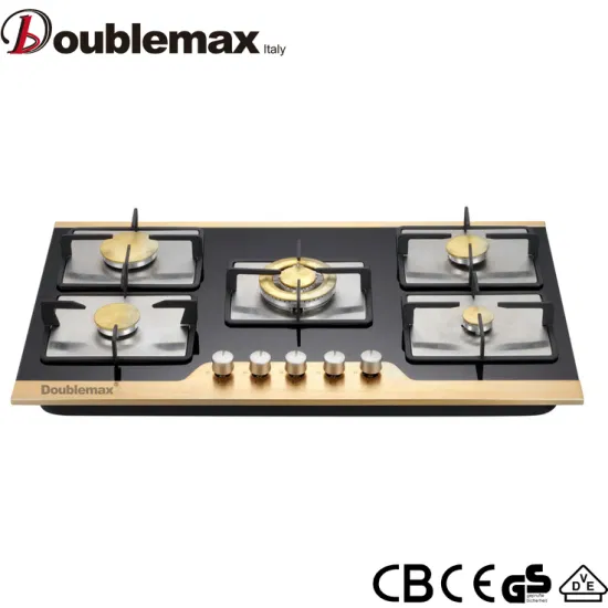 Venta caliente Cooktop cocina construida en 600 cm de vidrio templado de 4 hornillas de gas